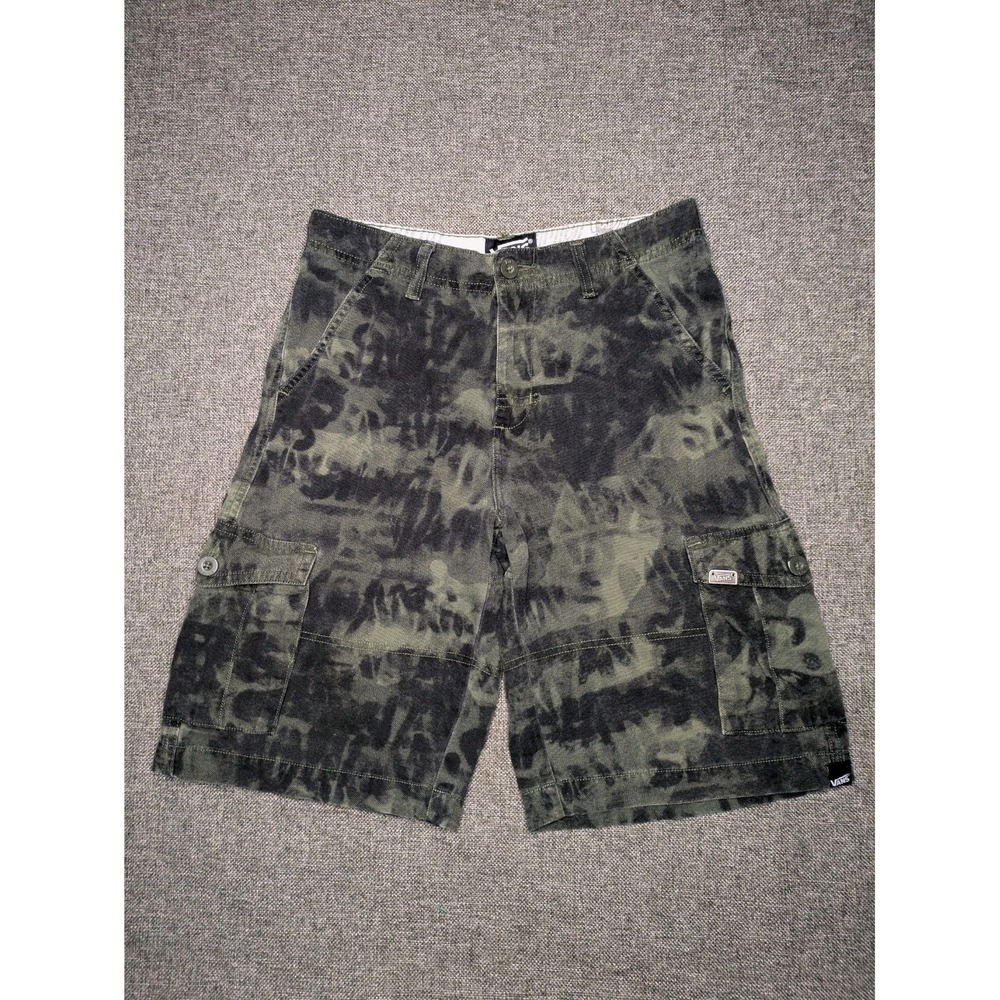 Van's Y2K Men's Cotton Camouflage Cargo Utilty Shorts Size 14 / 28 Waist / 10"